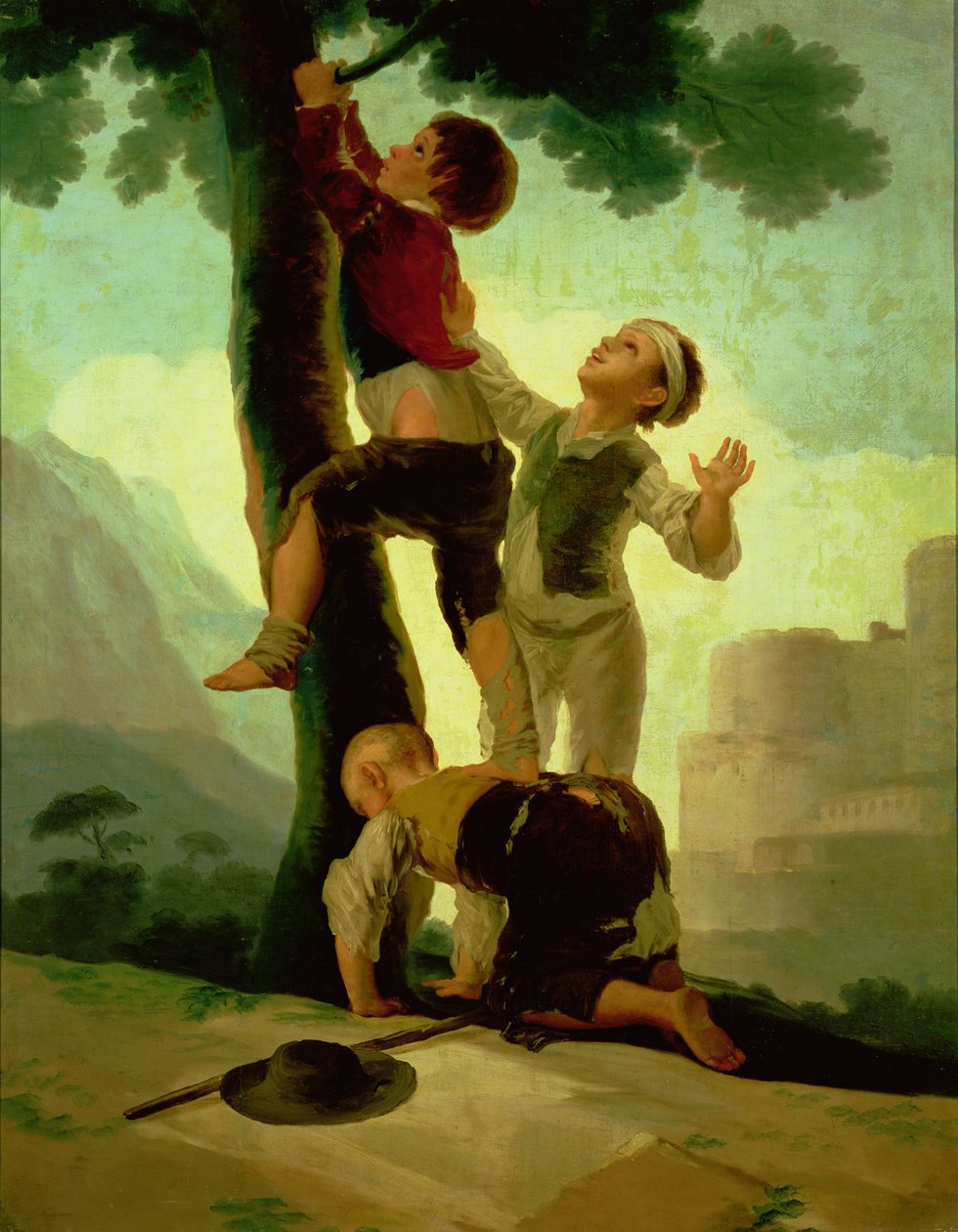 الأولاد تسلق شجرة ، كرتون للنسيج ، 1790-1792 بواسطة فرانسيسكو دي جويا