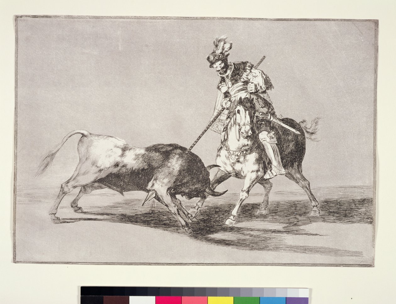 El Cid (c.1040-99) رمح ثور آخر ، اللوحة 11 من La Tauromaquia ، 1816 بواسطة فرانسيسكو دي جويا