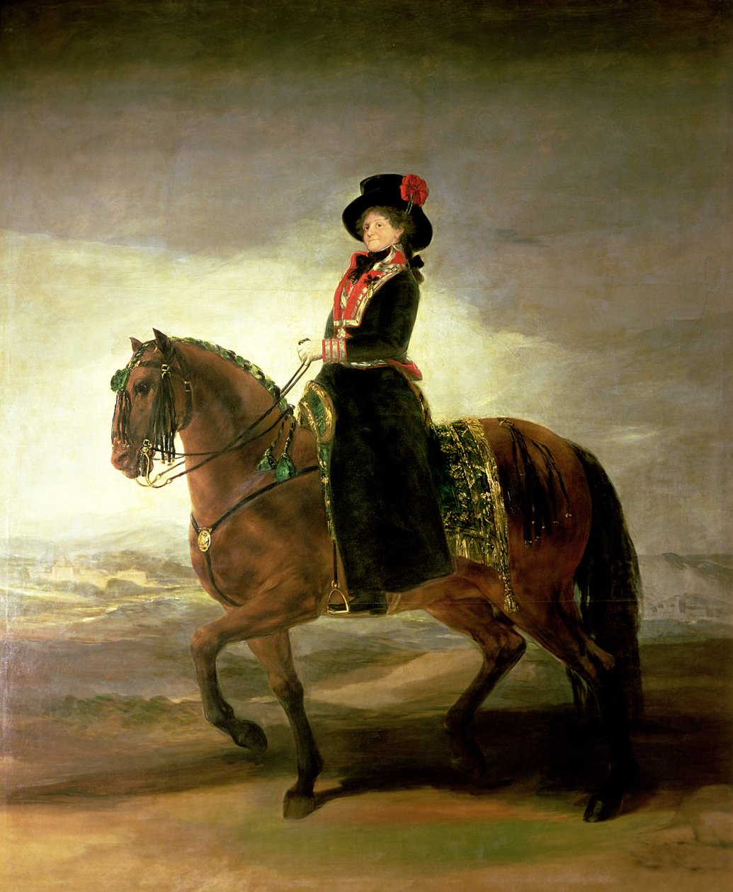 صورة الفروسية للملكة ماريا لويزا ، زوجة الملك تشارلز الرابع ملك إسبانيا ، 1799 بواسطة فرانسيسكو دي جويا