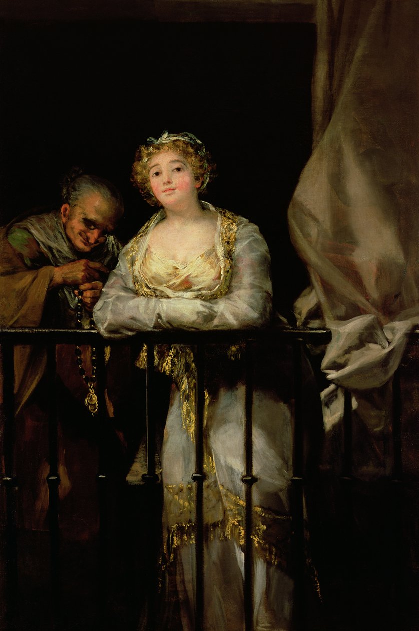 ماجا وسليستينا على شرفة ، 1805-12 بواسطة فرانسيسكو دي جويا