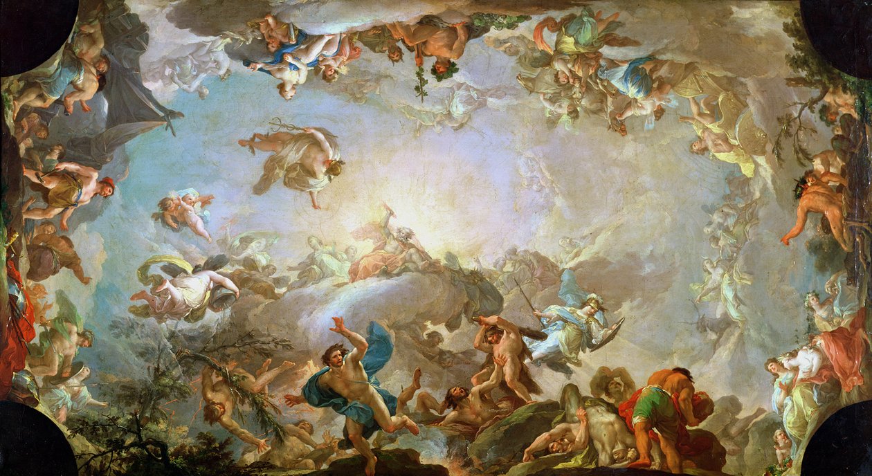 سقوط العمالقة يحاصرون أوليمبوس 1764 بواسطة Francisco Bayeu y Subias