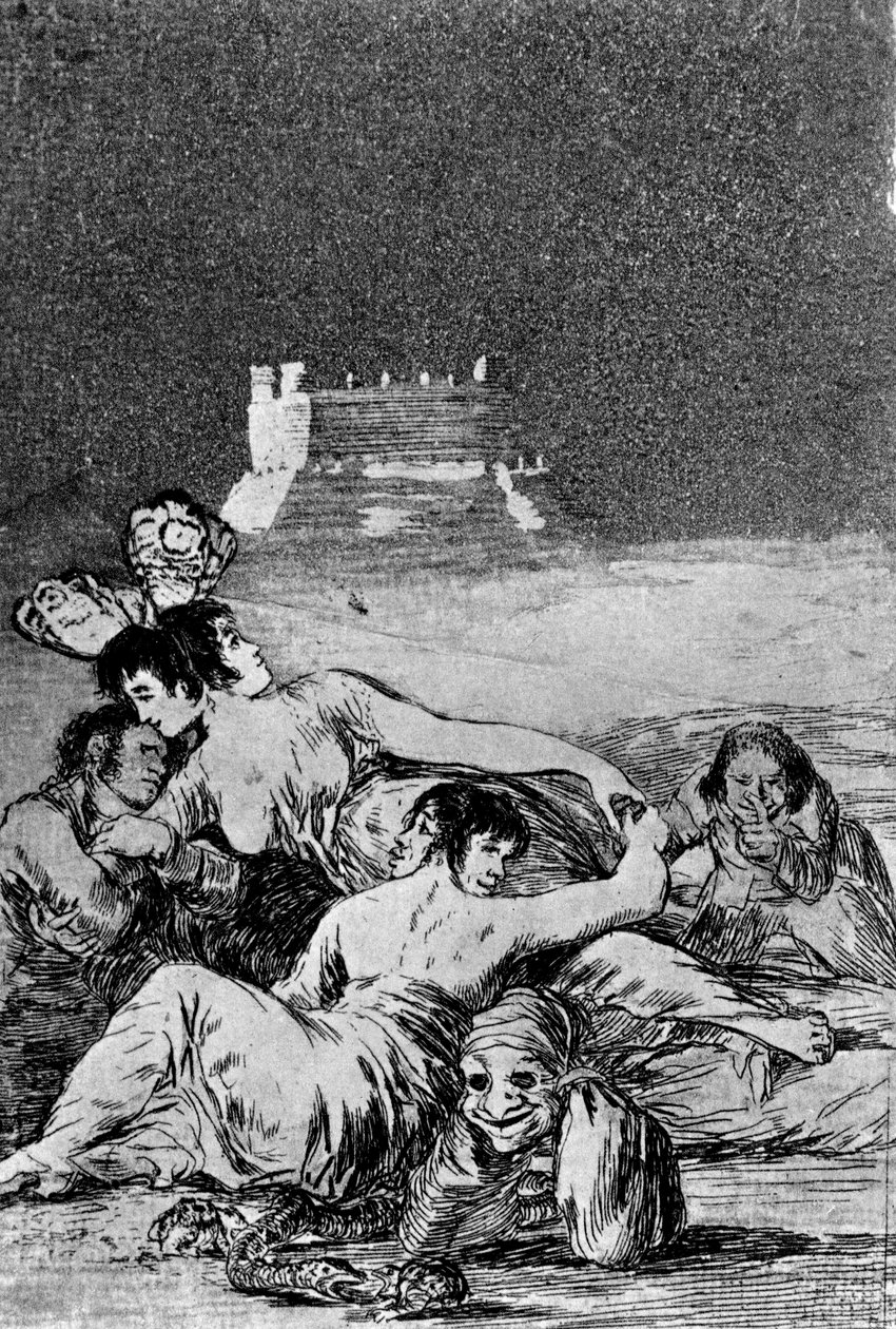 حلم الكذب والارتباط (النقش و aquatint) بواسطة فرانسيسكو دي جويا