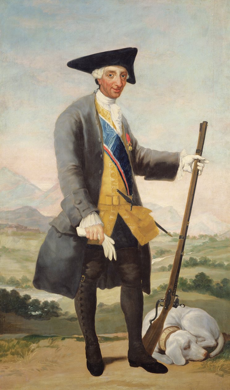الملك كارلوس الثالث في لباس الصيد ، حوالي 1786 بواسطة فرانسيسكو دي جويا