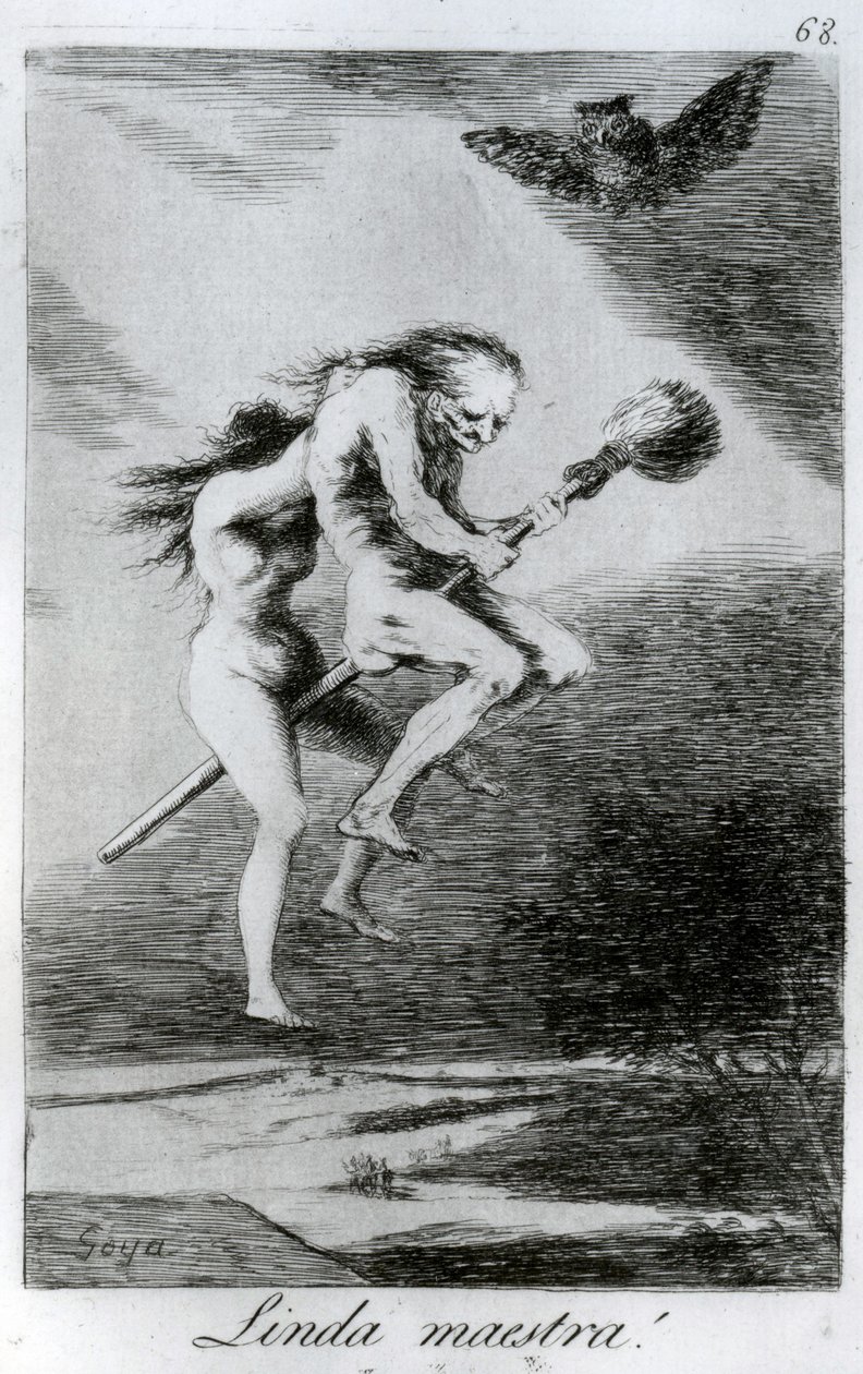 معلمة جميلة !، اللوحة 68 من "Los caprichos" ، 1799 بواسطة فرانسيسكو دي جويا