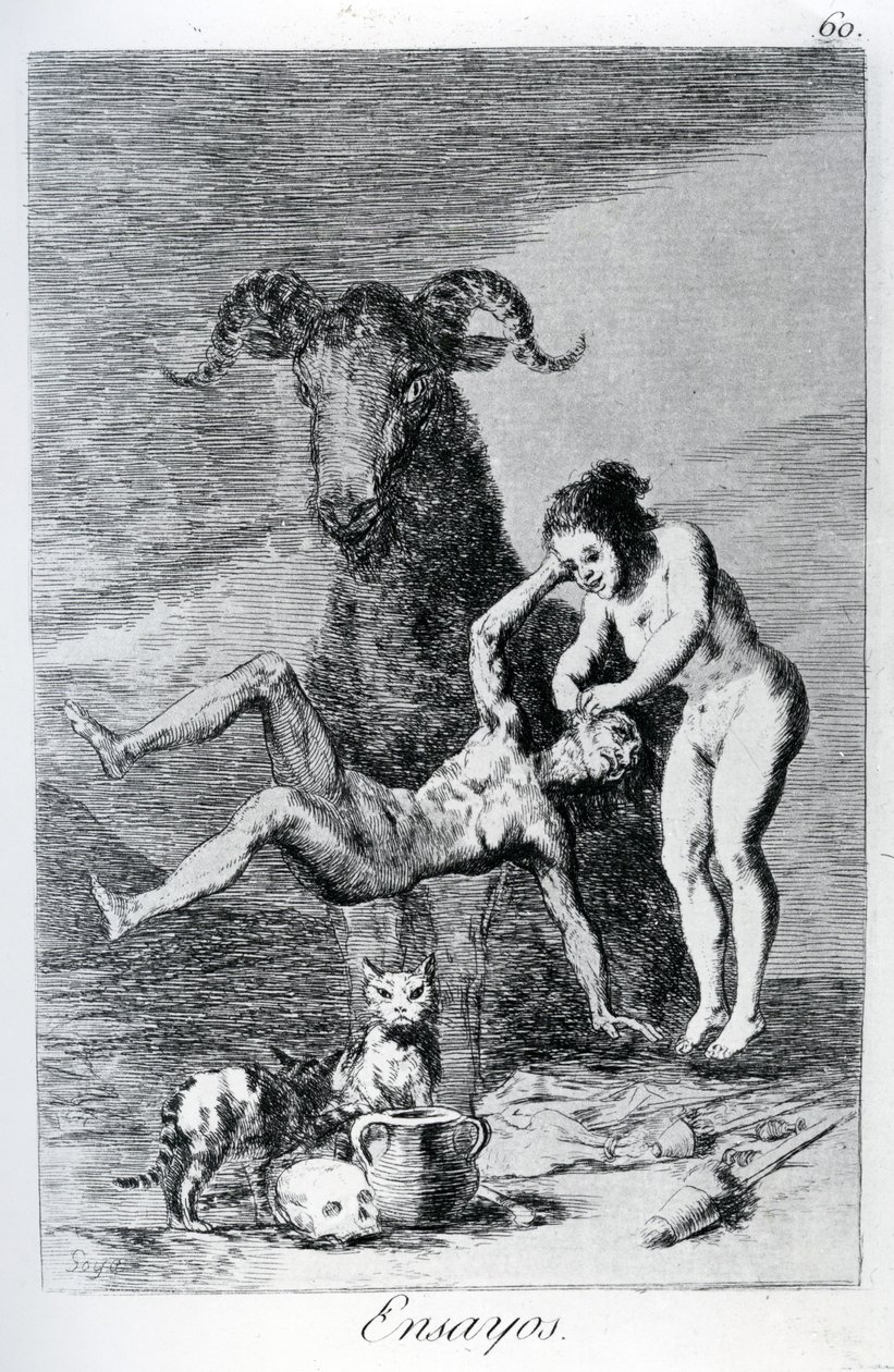 المحاكمات ، اللوحة 60 من "لوس كابريتشوس" ، 1799 بواسطة فرانسيسكو دي جويا