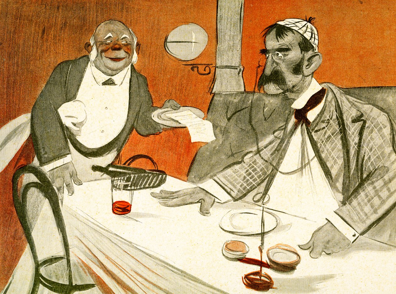 ثيوفيل ديلكاس يشكك في مشروع القانون في مطعم فرنسي ، 1903 بواسطة فرانسيسكو سانشا إي لينغو
