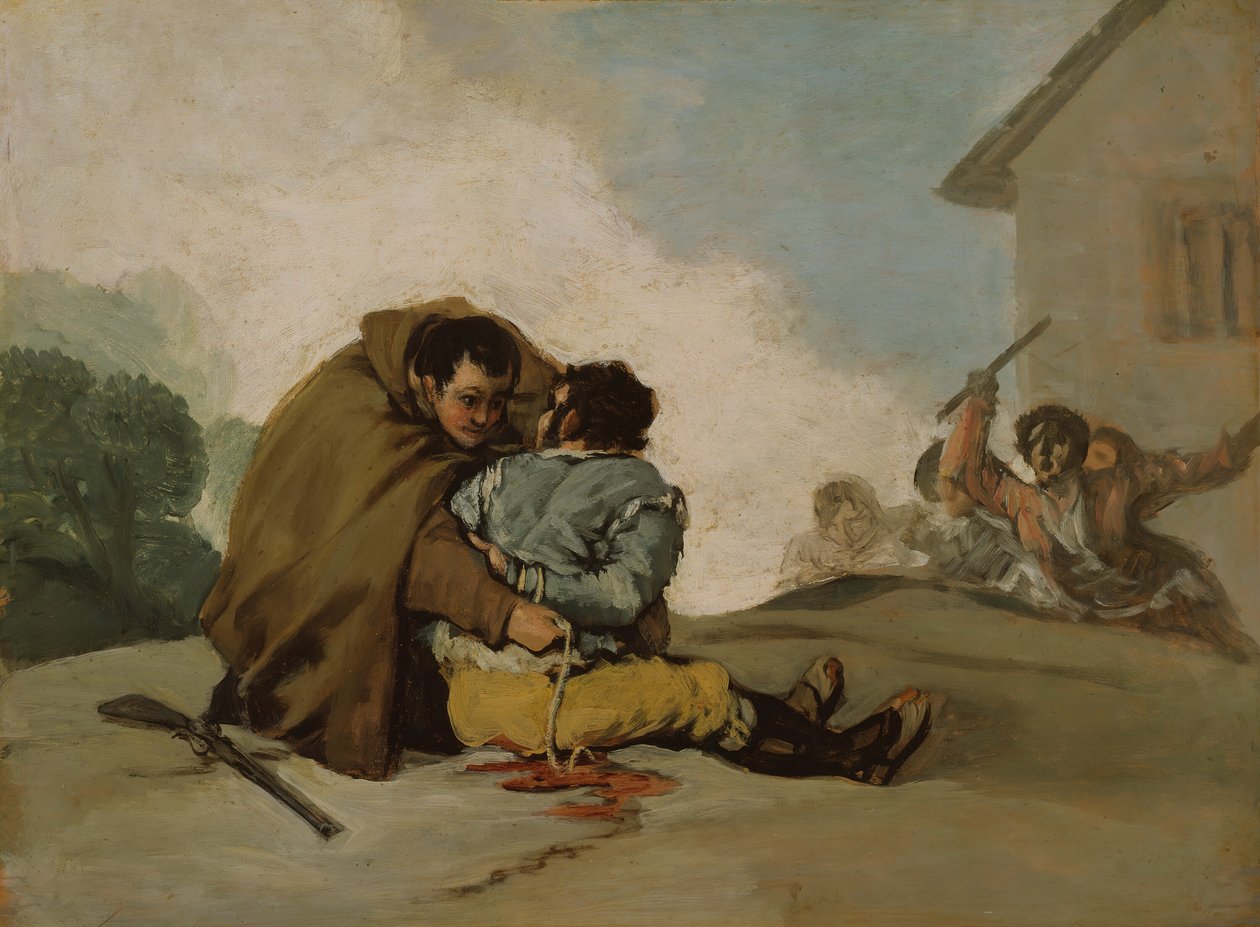 الراهب بيدرو يربط El Maragato بحبل ، ج .1806. بواسطة فرانسيسكو دي جويا