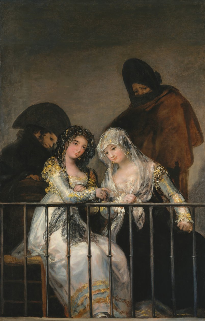 Majas على شرفة ، كاليفورنيا. 1800-1810. بواسطة فرانسيسكو دي جويا