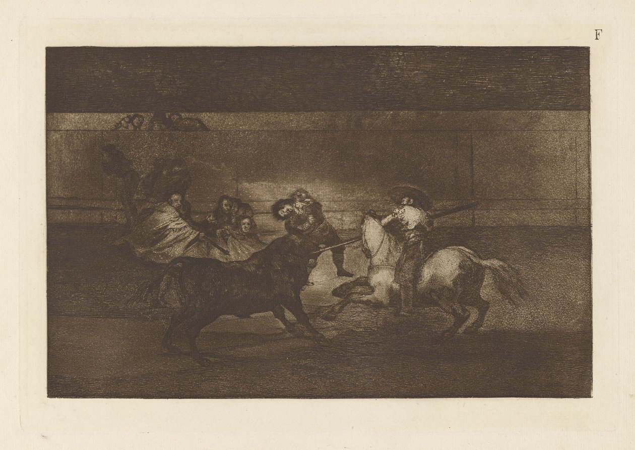 The Death of Pepe Illo (Death of Pepe Illo ، التكوين الثالث) ، اللوحة F من The Bull Maquia (الإصدار الثالث) بواسطة فرانسيسكو دي جويا