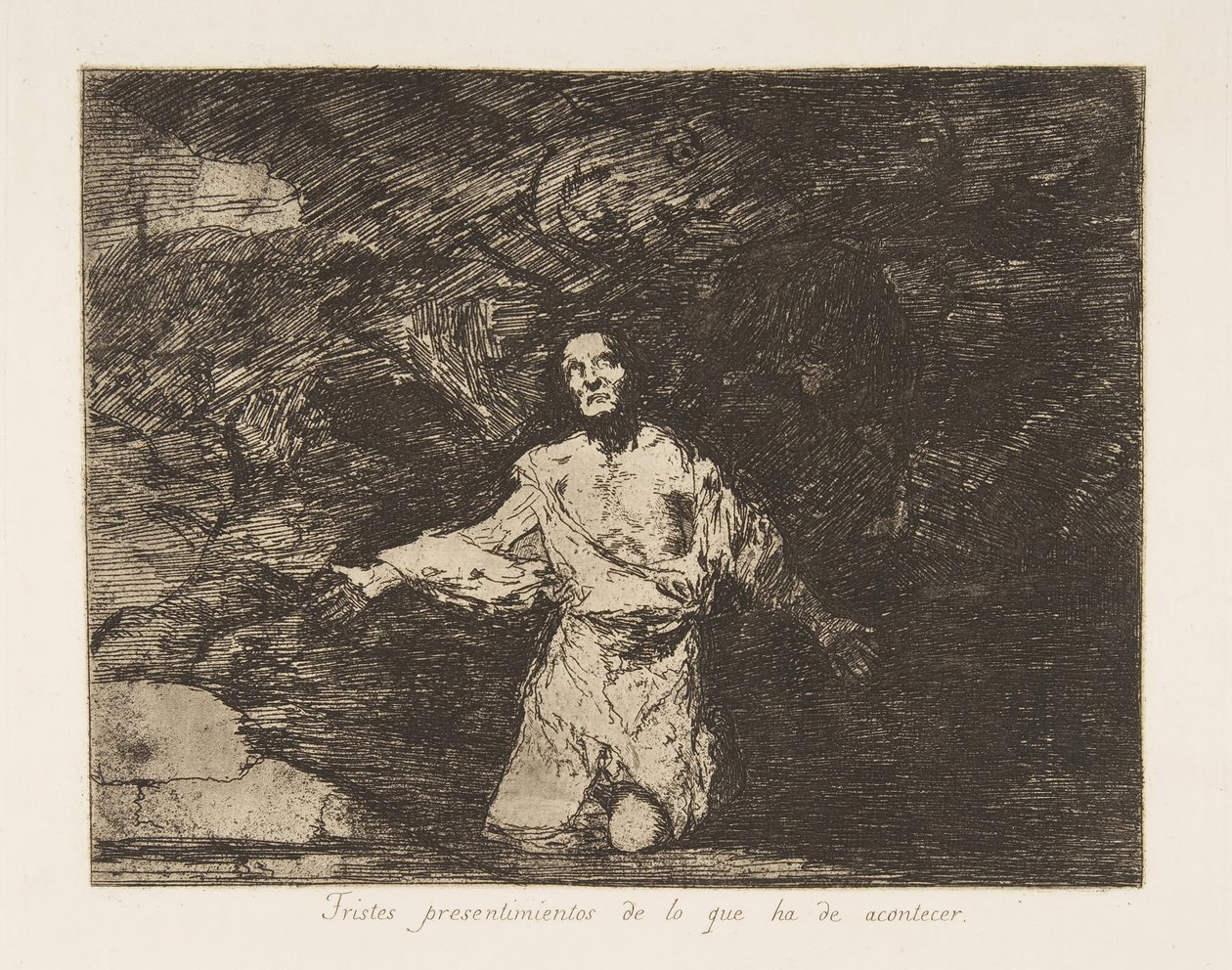 Plate1 from The Disasters of War كوارث الحرب: حزين ...، ca. 1815 نشر عام 1863. بواسطة فرانسيسكو دي جويا
