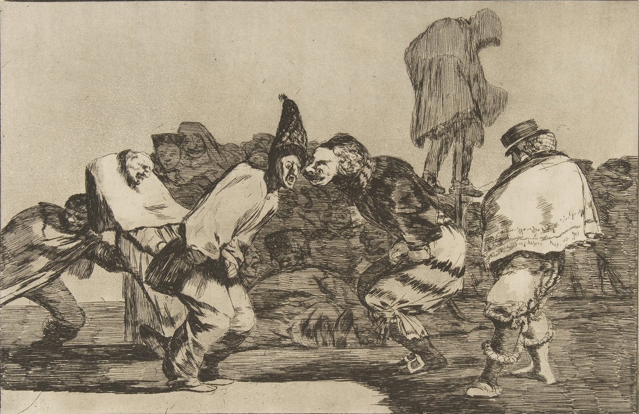 اللوحة 14 من التباينات: كرنفال فولي ، كاليفورنيا. 1816-23 نشر 1864. بواسطة فرانسيسكو دي جويا
