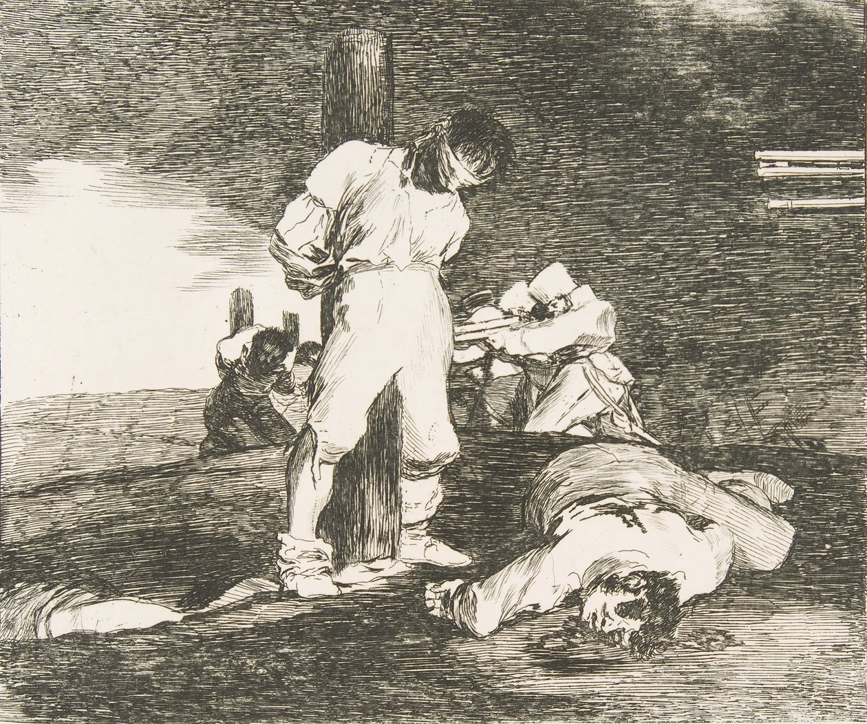 اللوحة 15 من كوارث الحرب Los Desastres de la Guerra: ولا توجد مساعدة .... ، 1810. بواسطة فرانسيسكو دي جويا