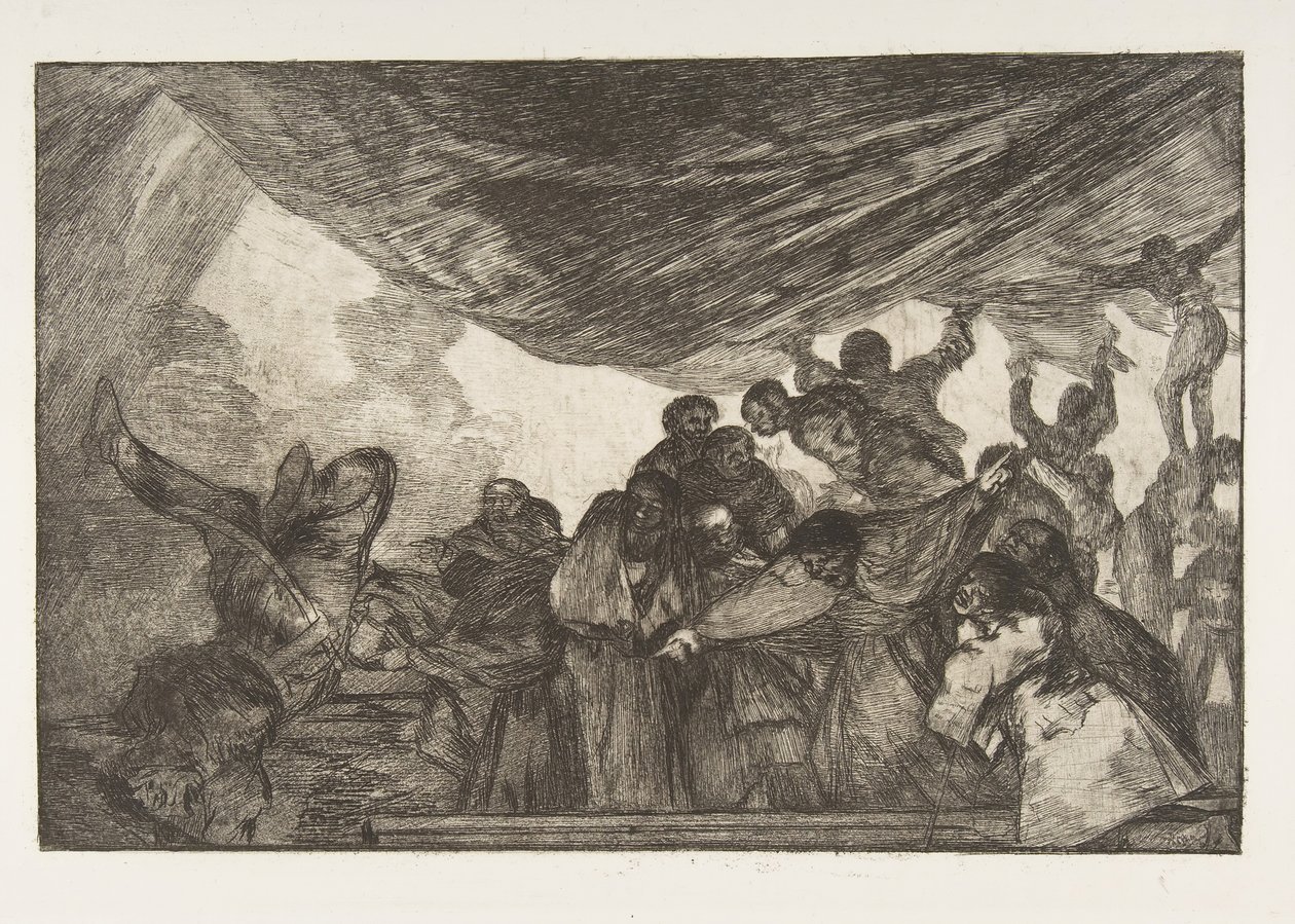 اللوحة 15 من "المتباعدون": مسح الحماقة ، كاليفورنيا. 1816-23 تم نشره عام 1864. بواسطة فرانسيسكو دي جويا