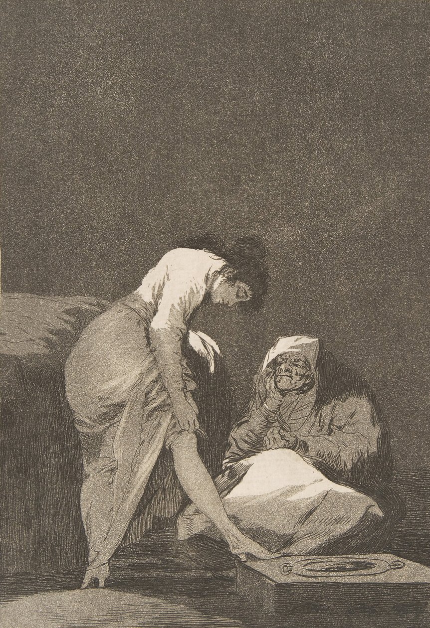 اللوحة 17 من لوس كابريتشوس: لقد تم سحبها جيدًا بشكل جيد ، 1797-98. بواسطة فرانسيسكو دي جويا