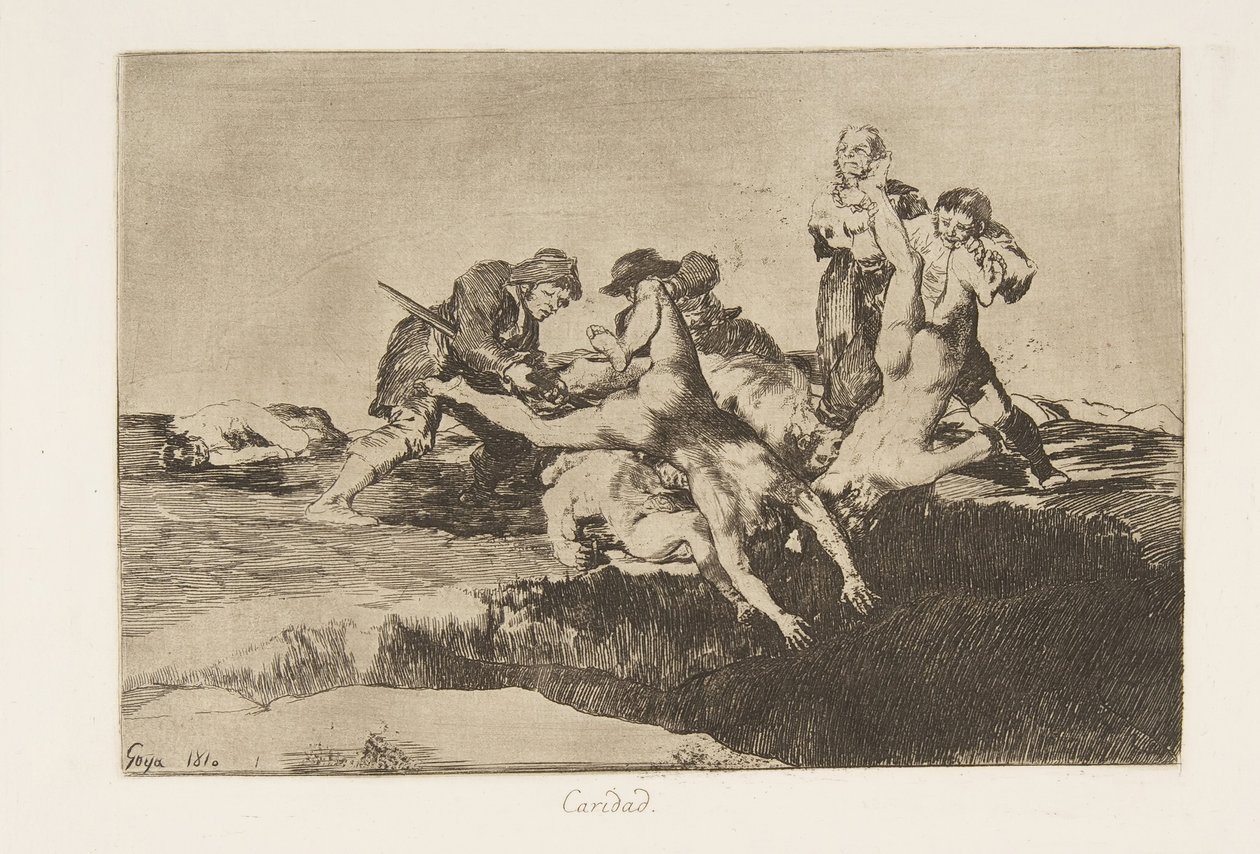 اللوحة 27 من كوارث الحرب Los Desastres de la Guerra: Char ... ، 1810 نشرت عام 1863. بواسطة فرانسيسكو دي جويا