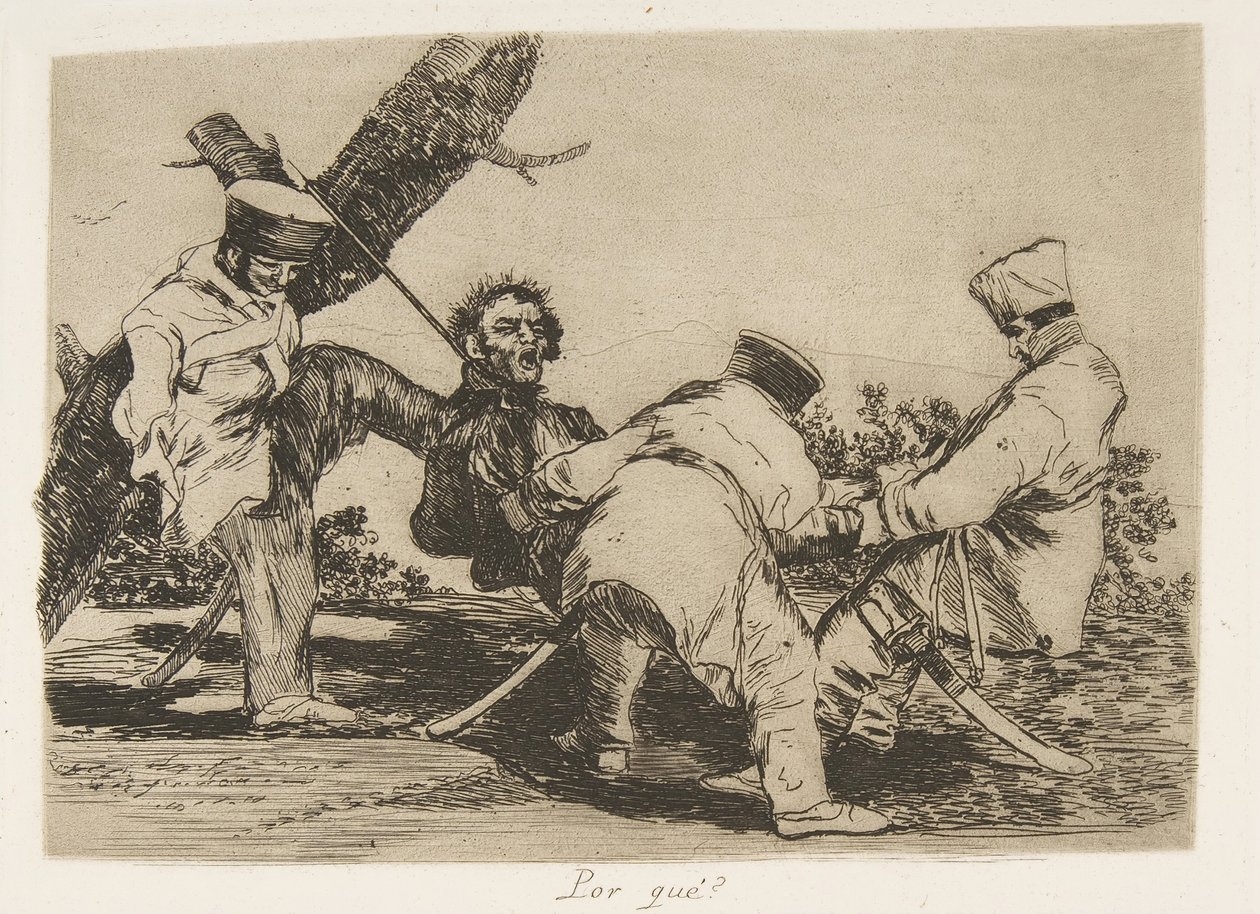 لوحة 32 من 'كوارث الحرب' Los Desastres de la Guerra: 'Why ...، 1810 تم نشرها عام 1863. بواسطة فرانسيسكو دي جويا