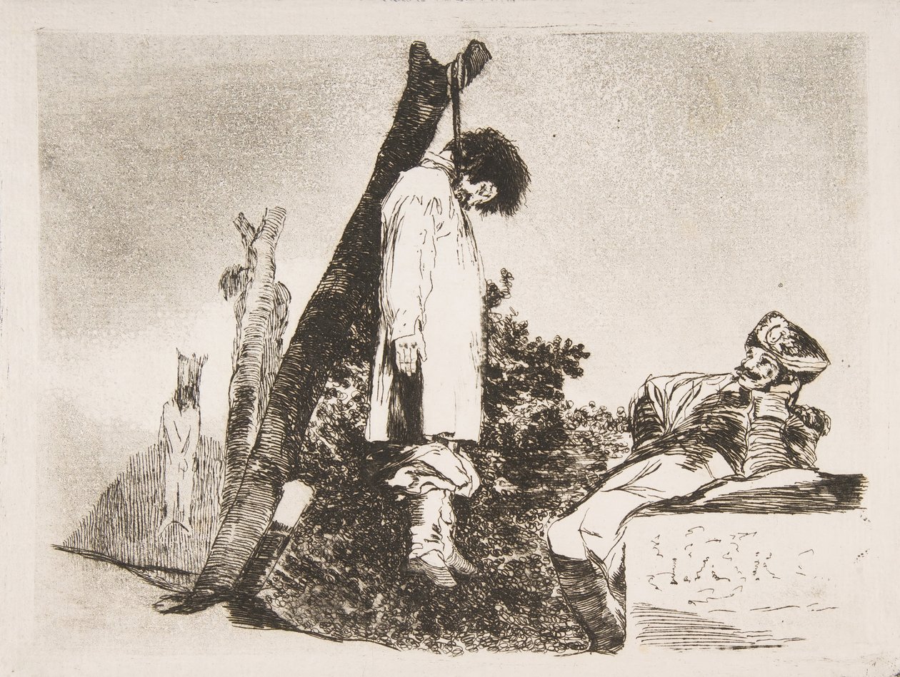 اللوحة 36 من "كوارث الحرب" كوارث الحرب: "ليس [في هذه الحالة] إلا ... ، 1810. بواسطة فرانسيسكو دي جويا