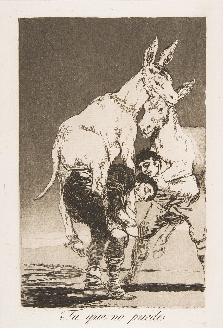 اللوحة 42 من لوس كابريتشوس: أنت الذي لا تستطيع أنت الذي لا تستطيع ، 1799. بواسطة فرانسيسكو دي جويا