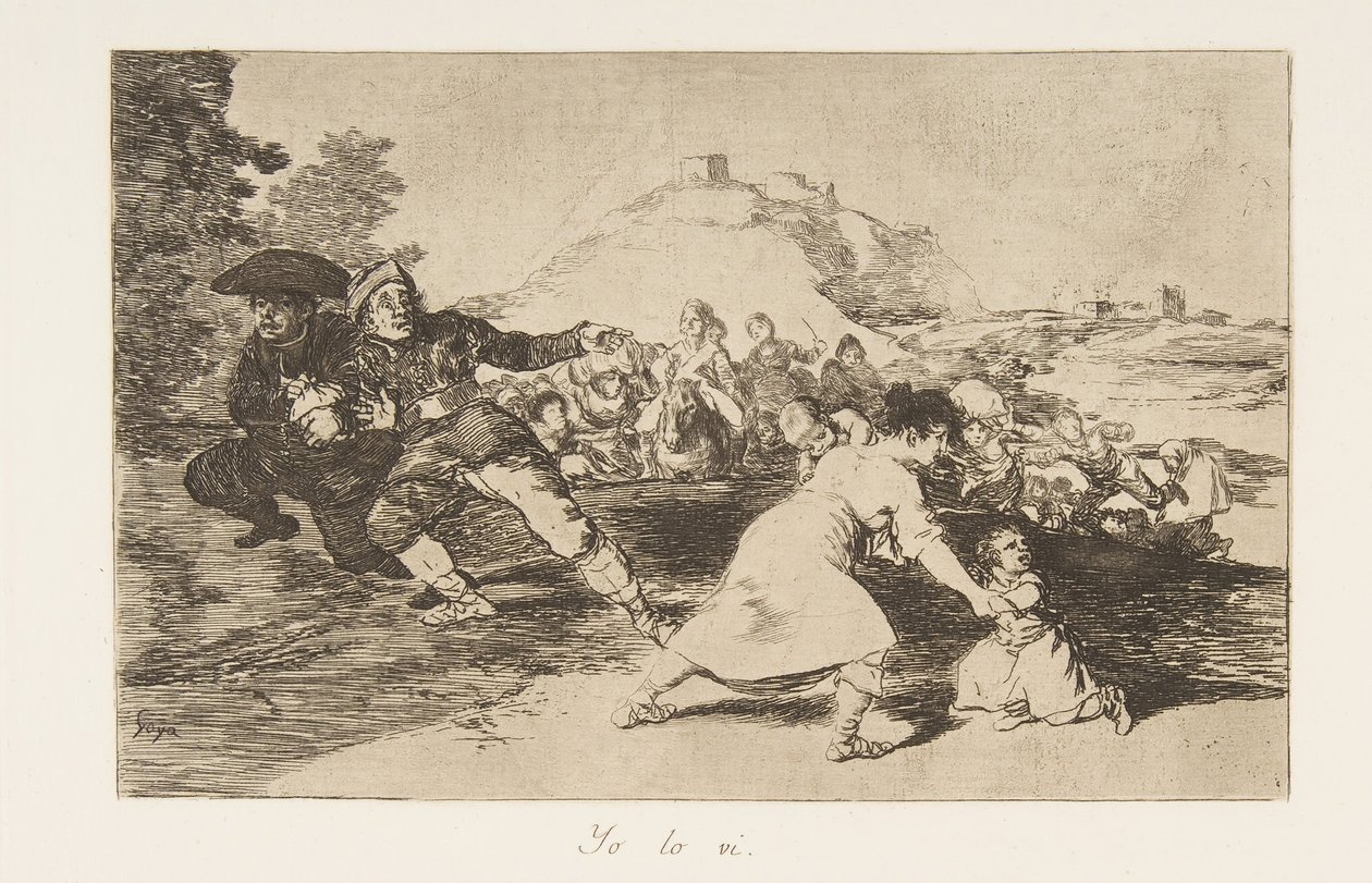 اللوحة 44 من كوارث الحرب Los Desastres de la Guerra: رأيت ... ، 1810 نشرت عام 1863. بواسطة فرانسيسكو دي جويا