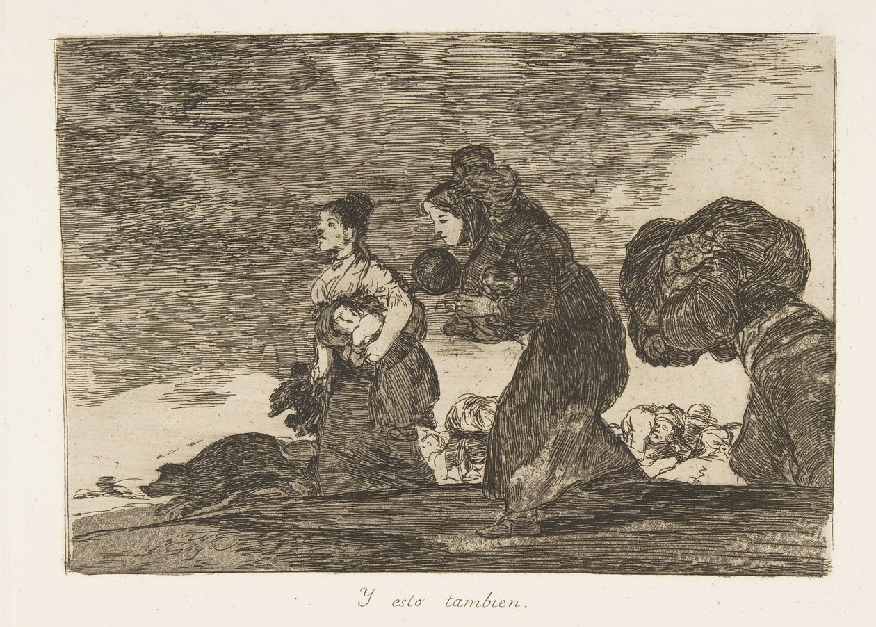 اللوحة 45 من كوارث الحرب Los Desastres de la Guerra: and t ...، 1810 نشرت عام 1863. بواسطة فرانسيسكو دي جويا