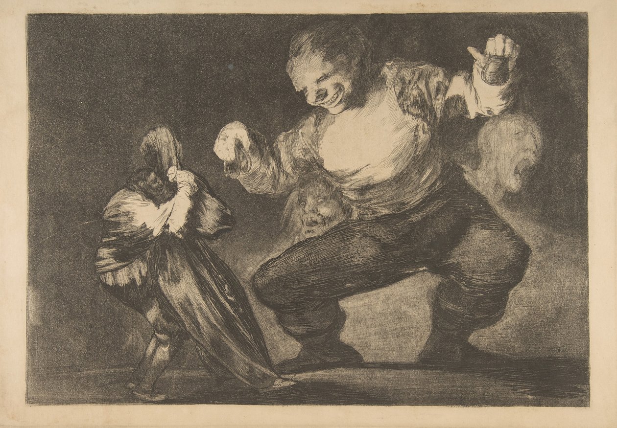 اللوحة 4 من التباينات: Simpleton، ca. 1816-23 طباعة خاصة 1854. بواسطة فرانسيسكو دي جويا