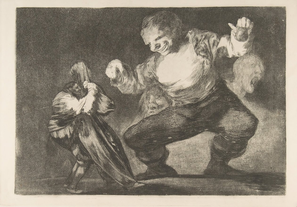 اللوحة 4 من "المتباعدون": Simpleton ، كاليفورنيا. 1816-23 نُشرت بين 1854-63. بواسطة فرانسيسكو دي جويا