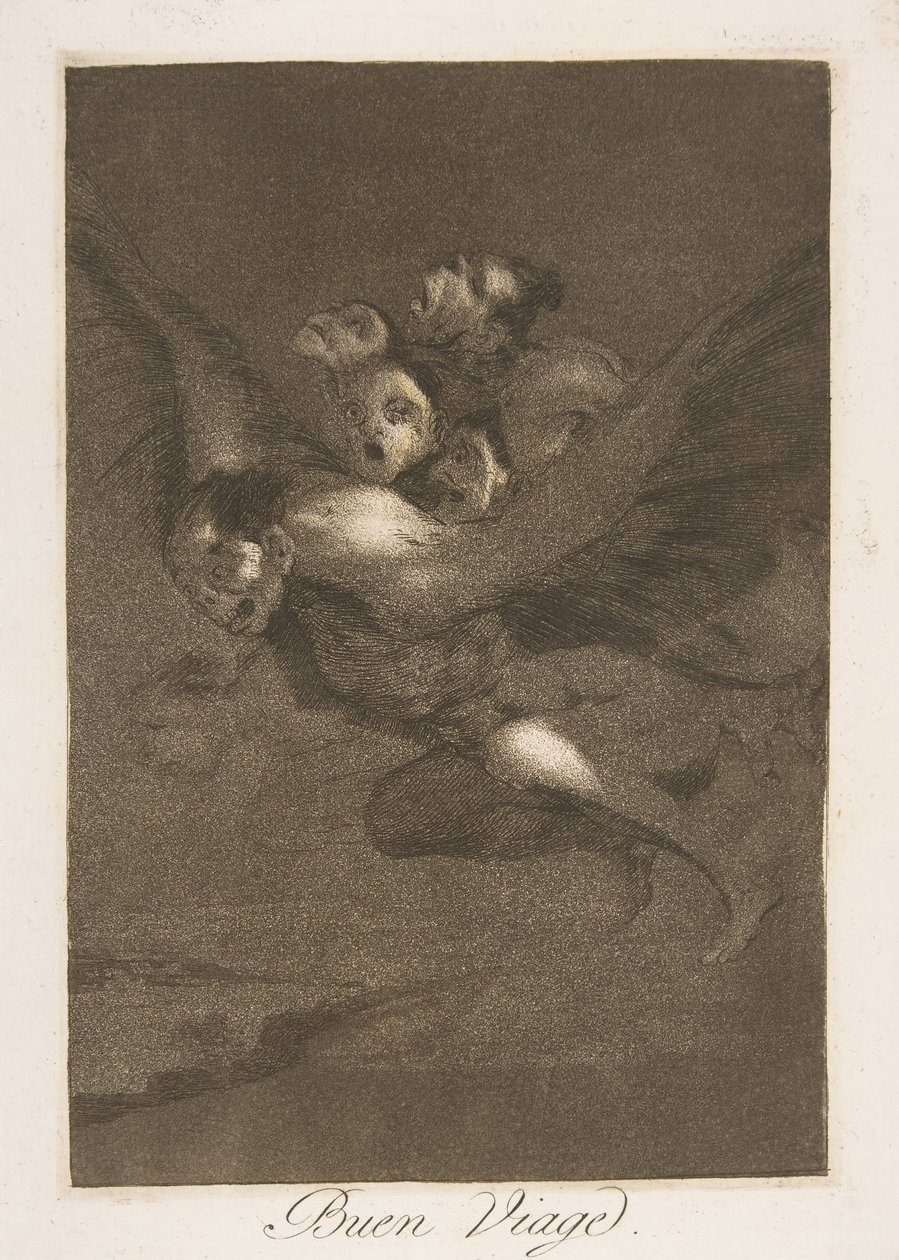 اللوحة 64 من Los Caprichos: Bon voyage Buen Viage. ، 1799. بواسطة فرانسيسكو دي جويا