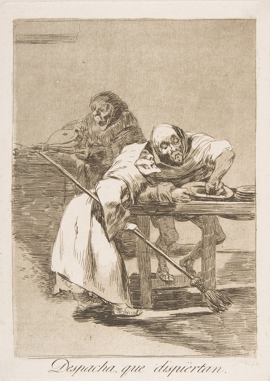 اللوحة 78 من Los Caprichos: كن سريعًا ، فهم يستيقظون Despacha ، que dispiertan. ، 1799. بواسطة فرانسيسكو دي جويا