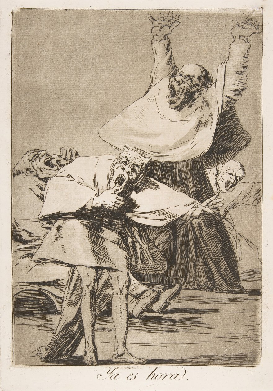 اللوحة 80 من Los Caprichos: لقد حان الوقت Ya es hora. ، 1799. بواسطة فرانسيسكو دي جويا