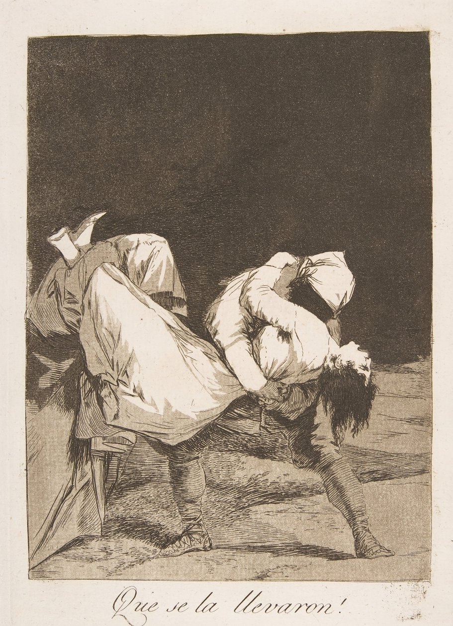 اللوحة 8 من لوس كابريتشوس: لقد حملوها! من أخذها! ، 1799. بواسطة فرانسيسكو دي جويا