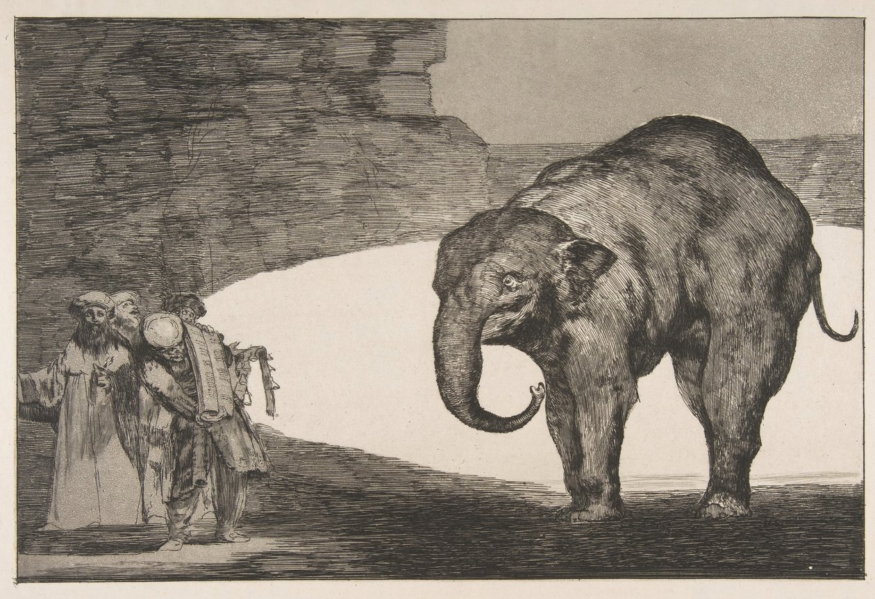 اللوحة C من التباينات: حماقة الحيوان ، كاليفورنيا. 1816-23 نشرت قبل عام 1877. بواسطة فرانسيسكو دي جويا