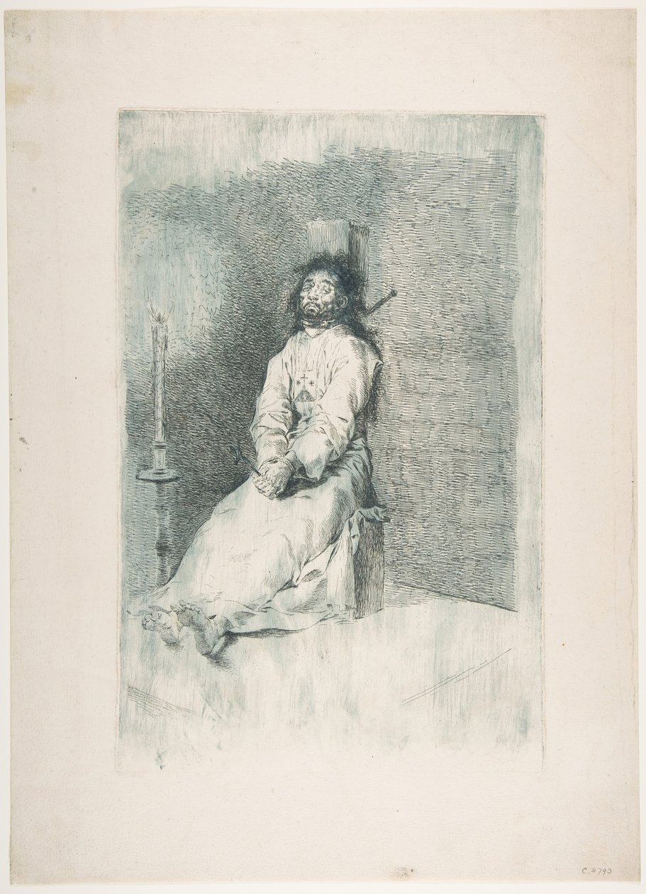 الرجل المرتبك The Garroted Man ، كاليفورنيا. 1778-80. بواسطة فرانسيسكو دي جويا