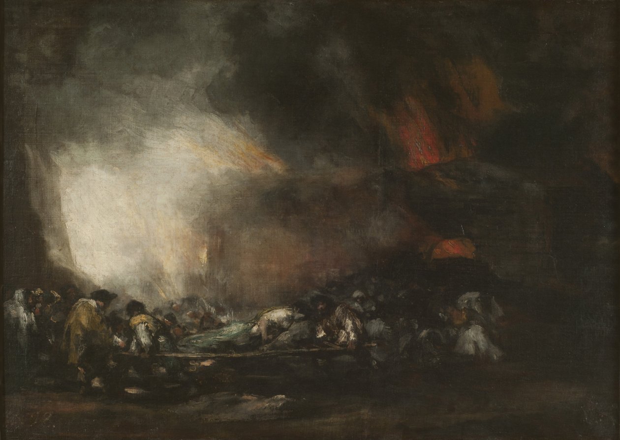 حريق المستشفى ، ج. 1810. بواسطة فرانسيسكو جويا دي