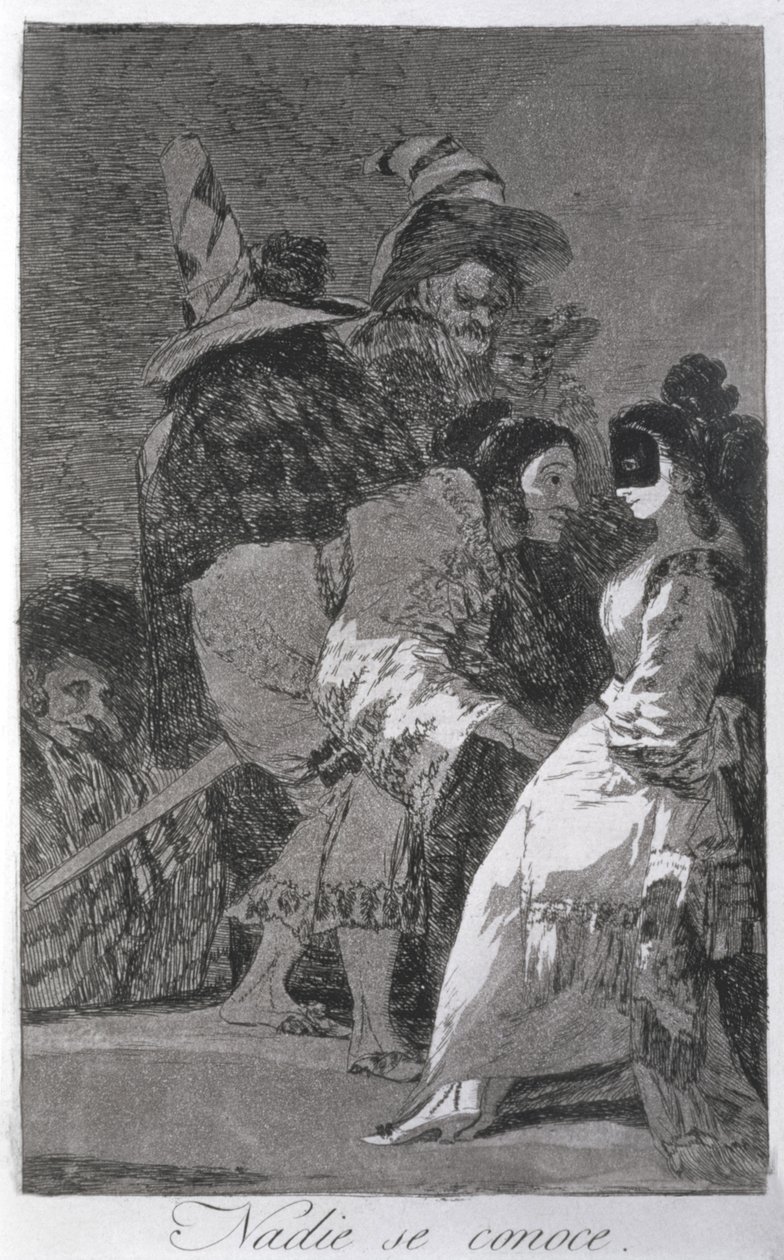 193-0082106 لا أحد يعرف نفسه ، اللوحة 6 من "Los caprichos" ، حانة. 1799 (حفر) بواسطة فرانسيسكو خوسيه دي جويا إي لوسينتس