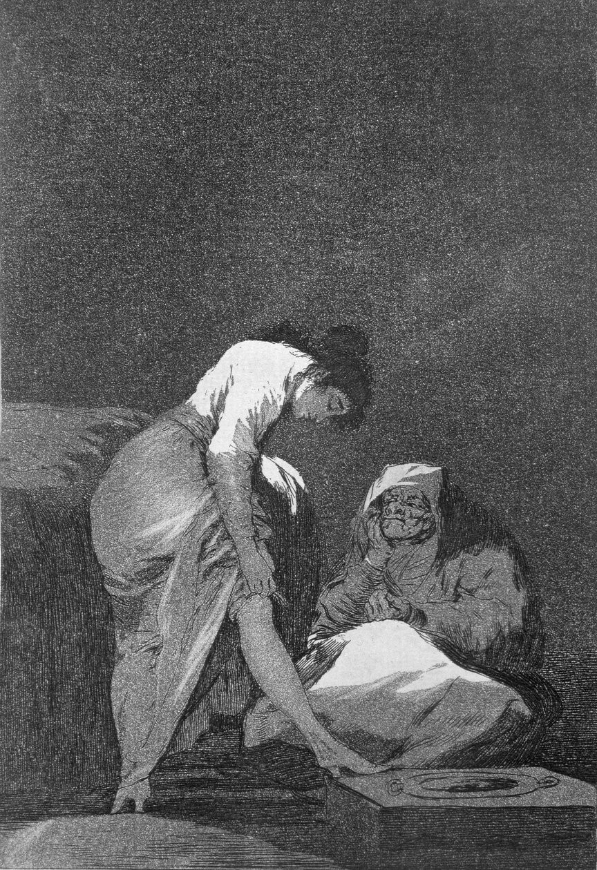 193-0082117 إنه ممتد بشكل جيد ، اللوحة 17 من "Los caprichos" ، حانة. 1799 (حفر) بواسطة فرانسيسكو خوسيه دي جويا إي لوسينتس