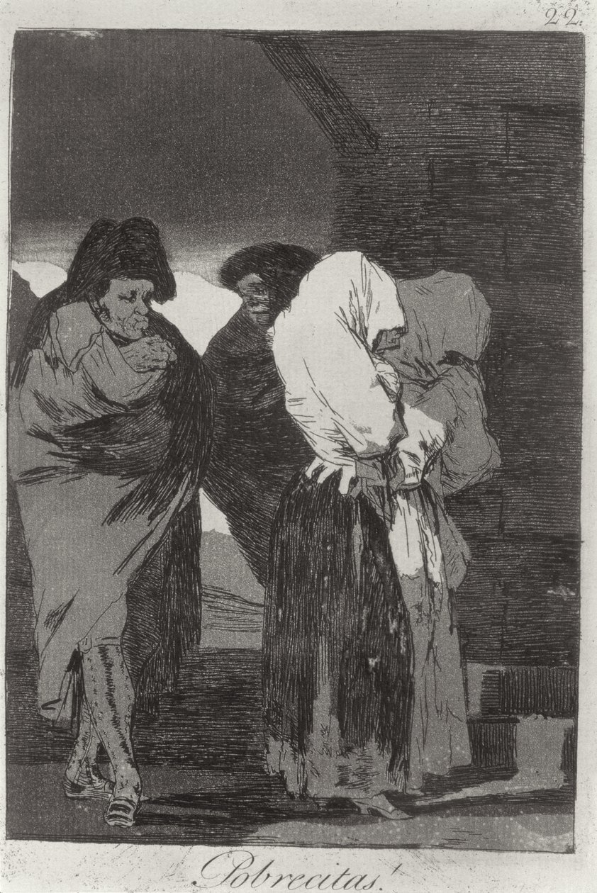 193-0082122 فتيات صغيرات فقيرات! ، اللوحة رقم 22 من "Los caprichos" ، حانة. 1799 (حفر) بواسطة فرانسيسكو خوسيه دي جويا إي لوسينتس