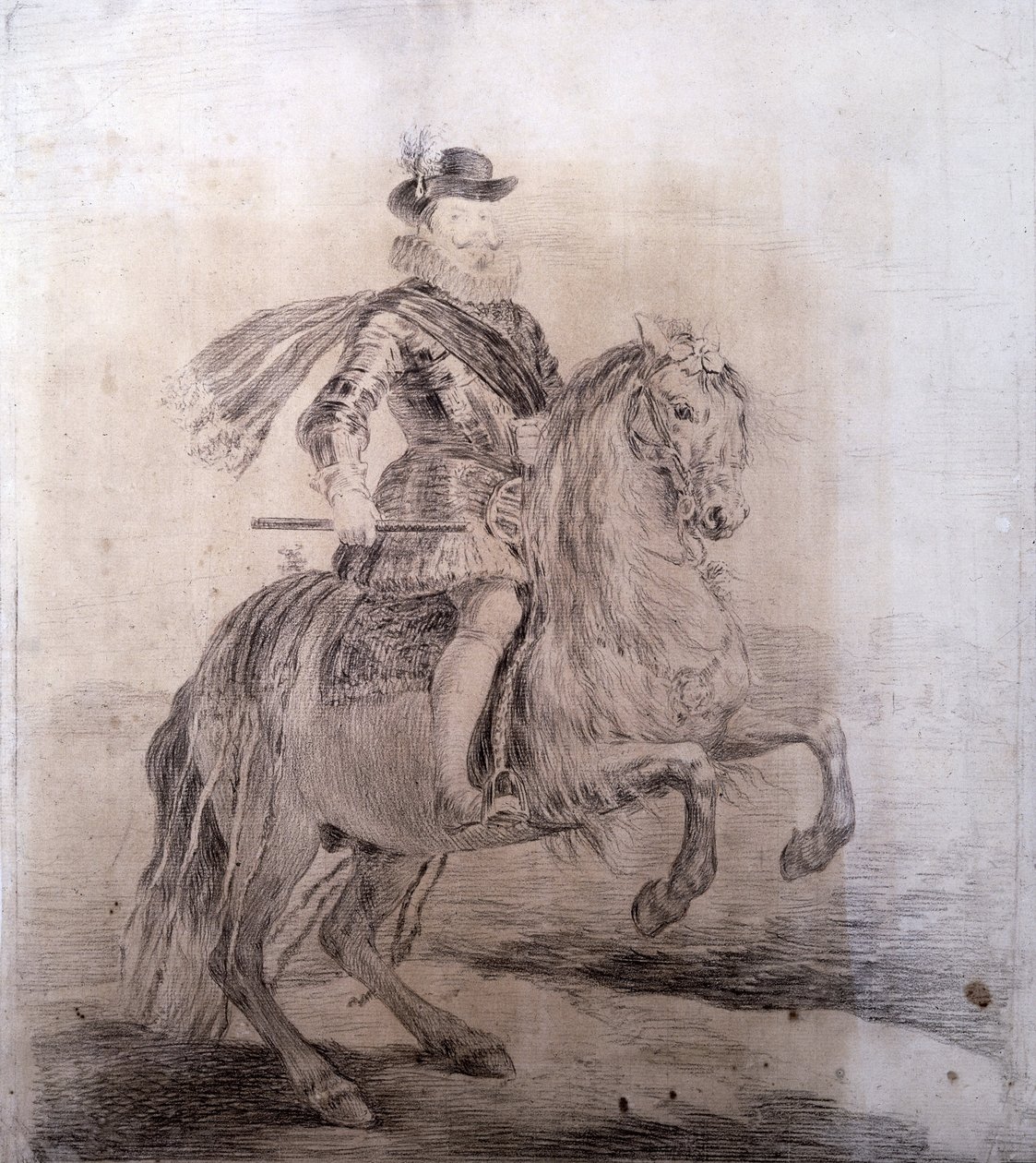 GOYA Y LUCIENTES ، فرانسيسكو دي (1746-1828). صورة الفروسية لفيليب الثالث ملك إسبانيا. 1778. فيليب الثالث ملك إسبانيا (1578-1621). ملك إسبانيا (1598-1621). رسم نسخ من لوحات فيلاسكويز. فن الباروك. رسم. إسبانيا. مدريد (مجتمع مستقل). مجنون بواسطة فرانسيسكو خوسيه دي جويا إي لوسينتس