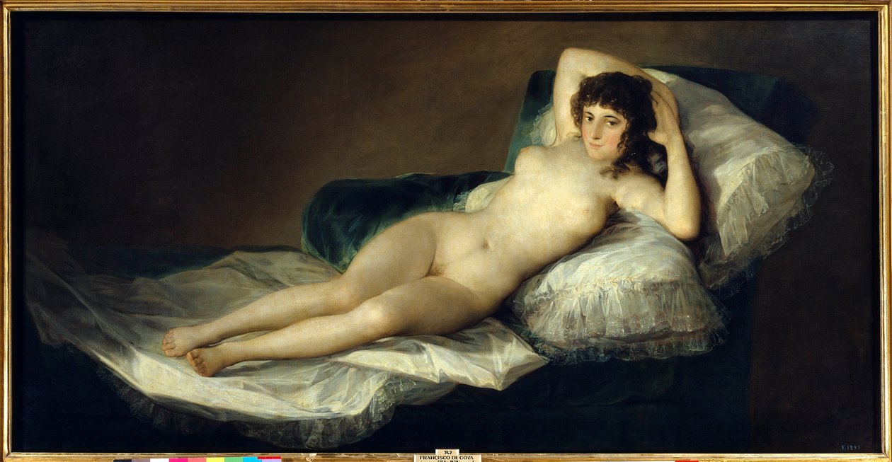 ماجا العارية (The Nude Maja) ، ج. 1800 (زيت على قماش) بواسطة فرانسيسكو خوسيه دي جويا إي لوسينتس
