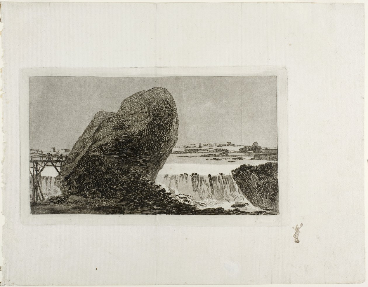 منظر طبيعي مع شلال قبل عام 1810 بواسطة فرانسيسكو دي جويا