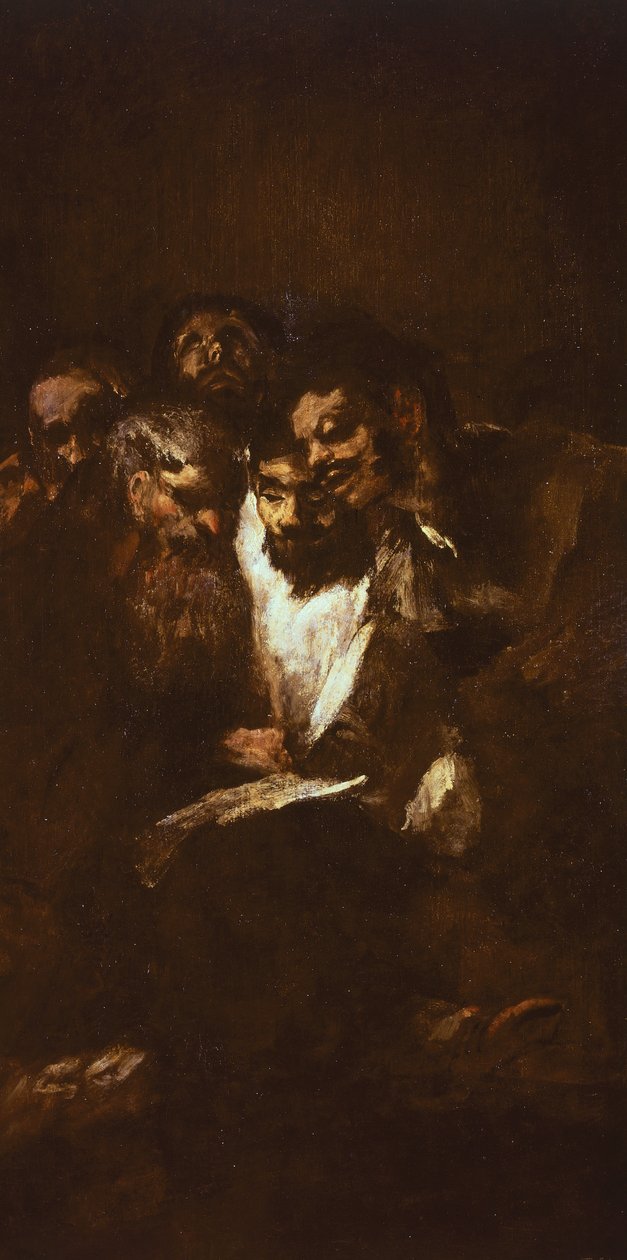 رجال يقرأون بواسطة فرانسيسكو دي جويا (1746-1828) بواسطة فرانسيسكو خوسيه دي جويا إي لوسينتس