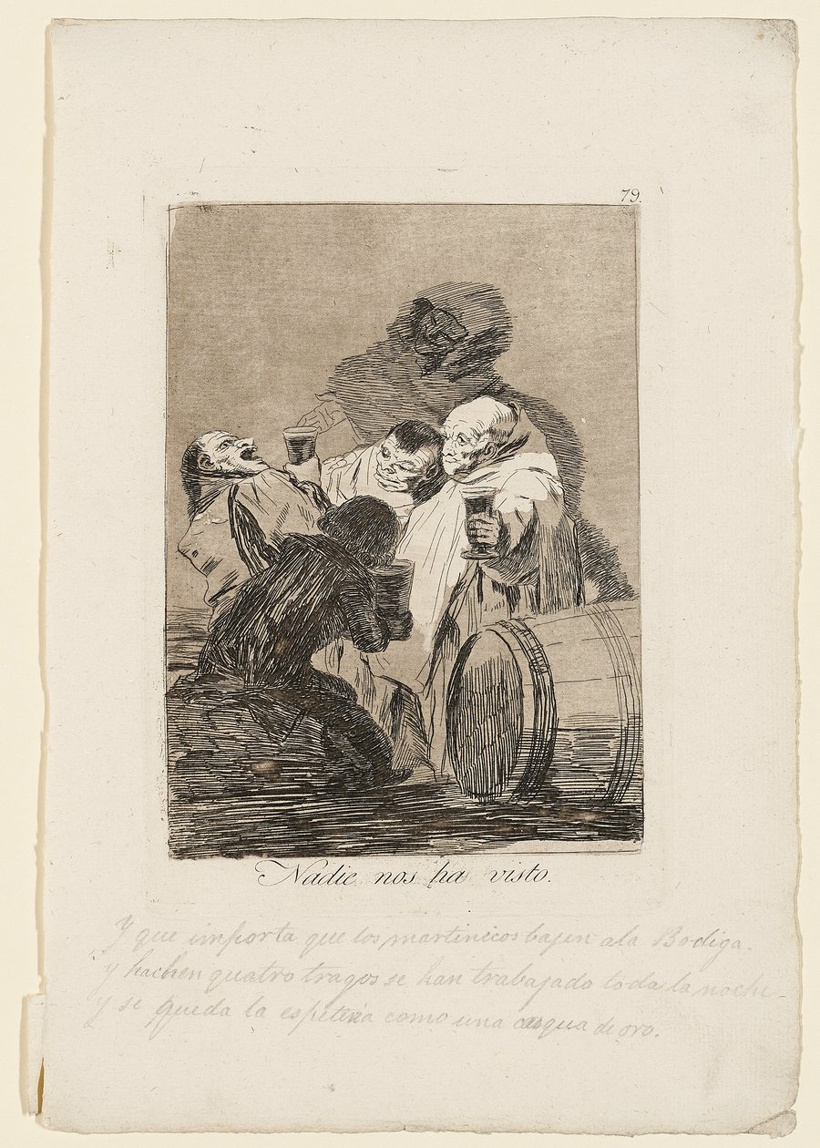 لم يرنا أحد ، لوحة من "لوس كابريتشوس" ، 1799 بواسطة فرانسيسكو دي جويا