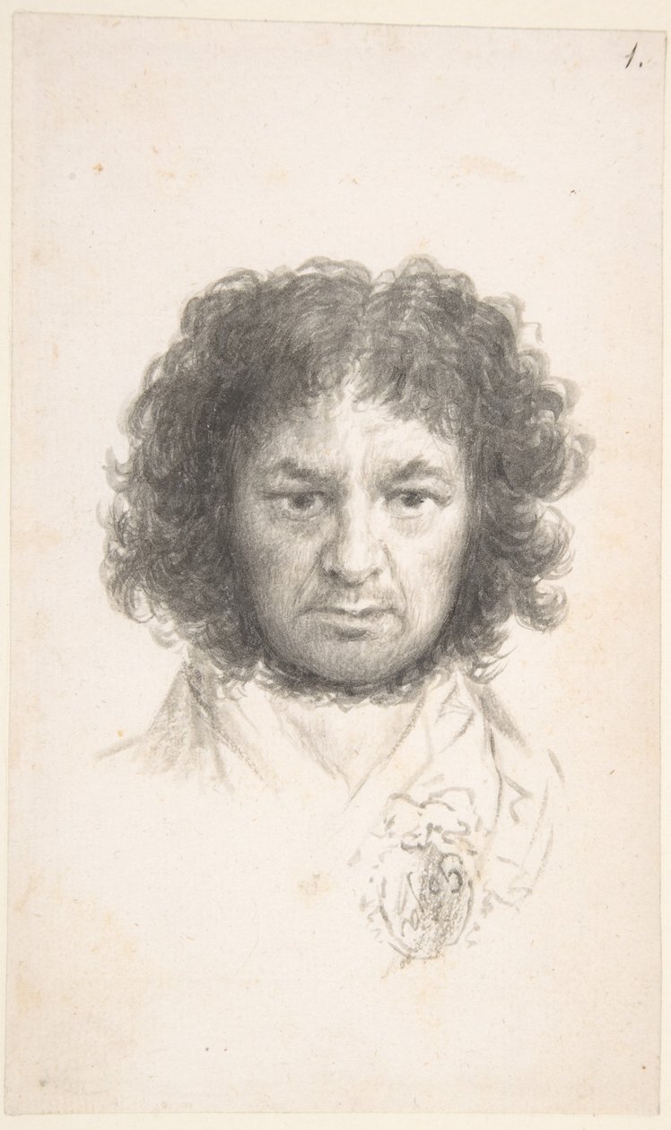 بورتريه ذاتي ، حوالي 1796 (فرشاة وحبر على ورق) بواسطة فرانسيسكو خوسيه دي جويا إي لوسينتس