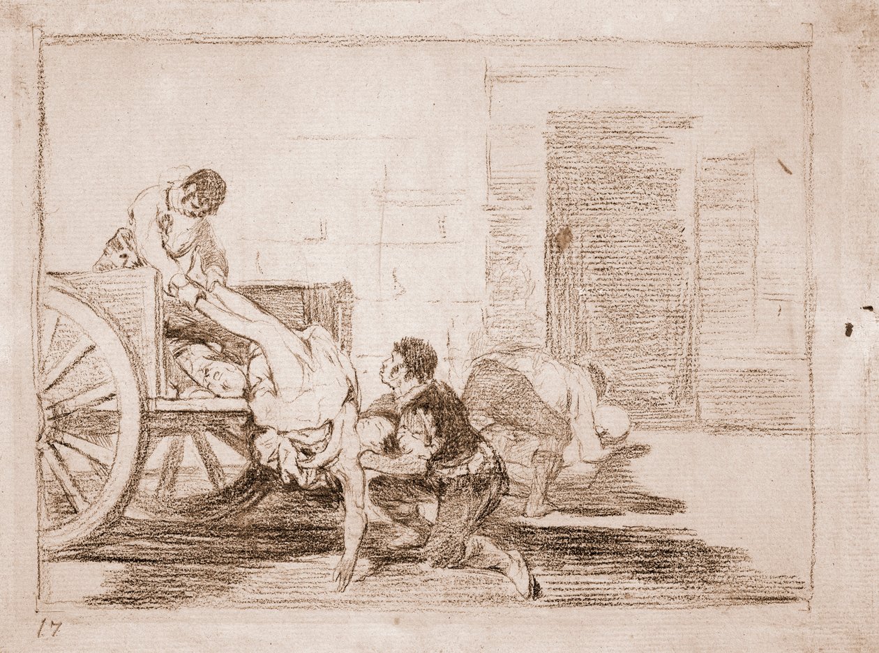 The Disasters of War : Carloads to the cemetery (preparatory drawing بواسطة فرانسيسكو دي جويا