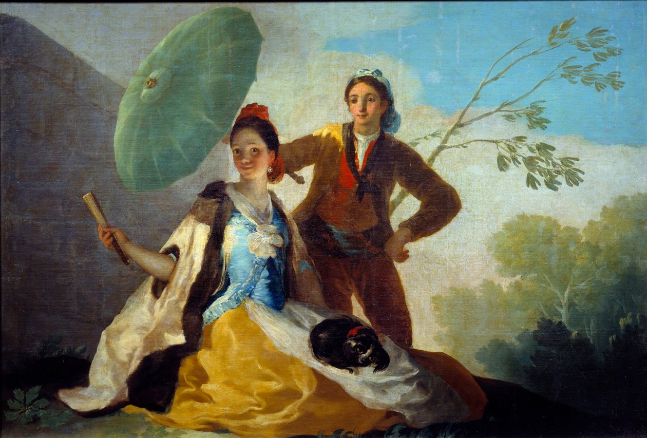لوحة المظلة التي رسمها فرانسيسكو دي جويا (1746-1828) متحف مدريد برادو في القرن الثامن عشر بواسطة فرانسيسكو دي جويا
