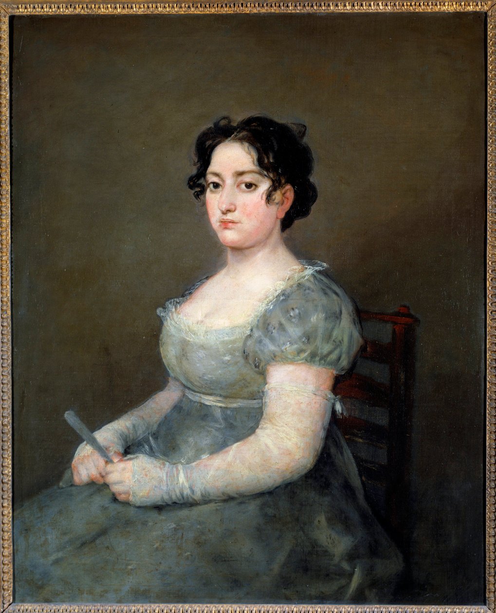 المرأة في المروحة لوحة لفرانشيسكو دي جويا (1746-1828) شمس القرن التاسع عشر. 1،03x0،84 م بواسطة فرانسيسكو دي جويا