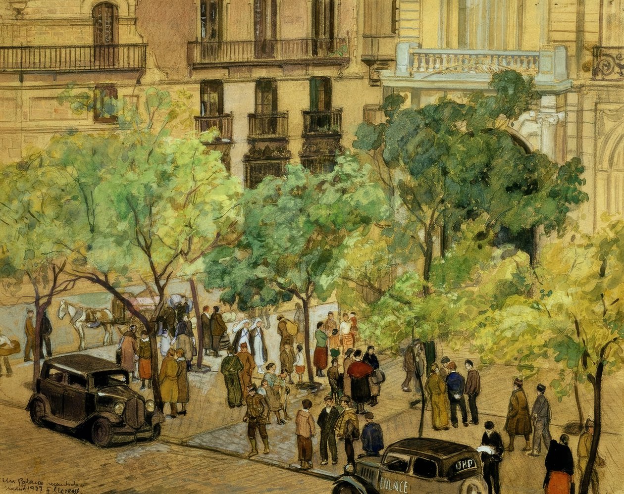 قصر محجوز - 1937 - رسم - كرتون - 240 × 305 سم - بواسطة فرانسيسكو لورينز دياز