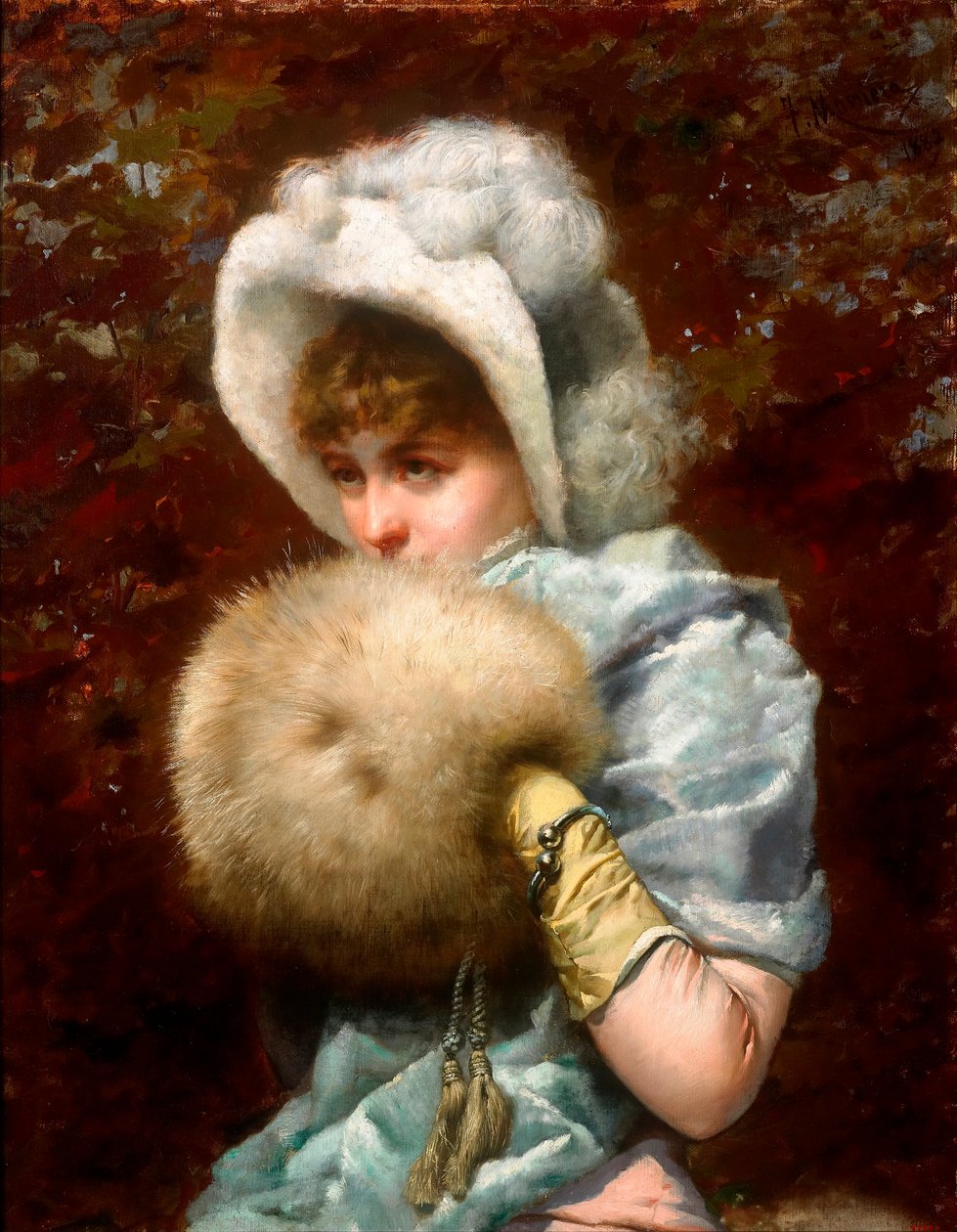 الشتاء (هيفر) - رسم فرانشيسكو ماسريرا إي مانوفينز (1842-1902) - 1882 - ألوان زيتية على قماش - 79 × 62 - المتحف الوطني للفنون في كاتالونيا ، برشلونة بواسطة Francisco Masriera y Manovens
