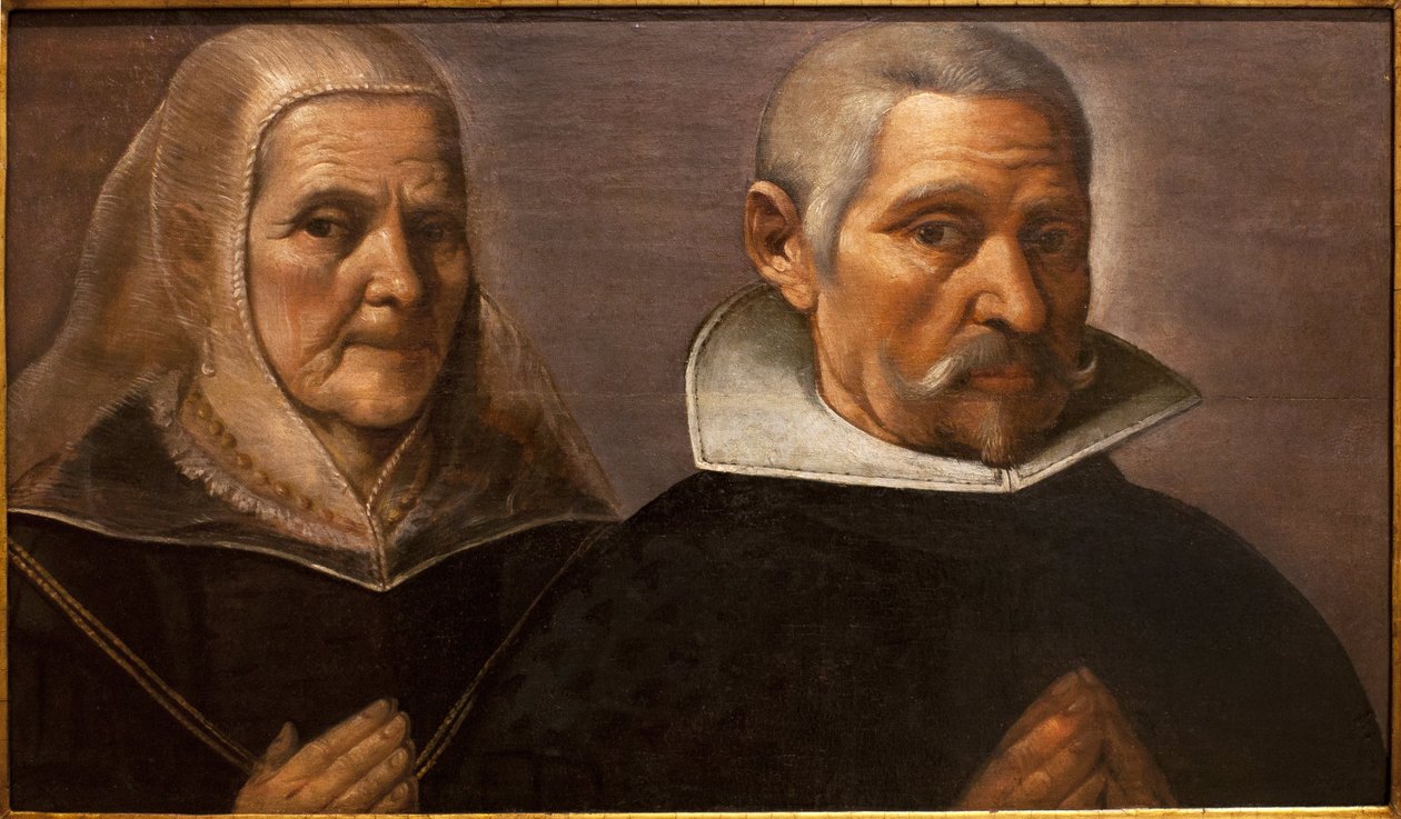 صورة لزوجين في سن الصلاة. لوحة لفرانسيسكو باتشيكو (1564-1644) ، حوالي 1630. متحف الفنون الجميلة في إشبيلية ، إسبانيا. بواسطة فرانسيسكو باتشيكو