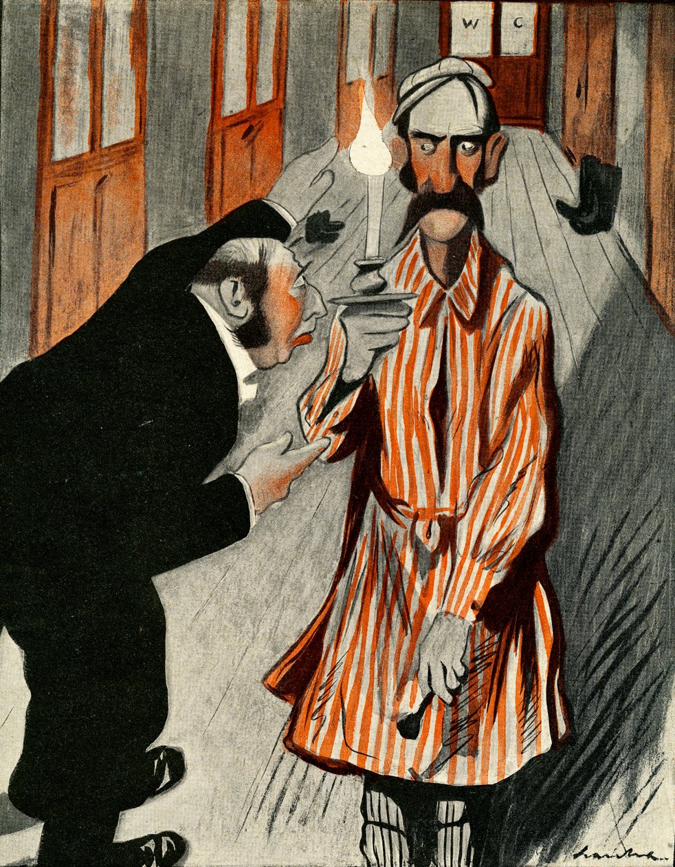 رجل إنجليزي غاضب يساعده موظف في فندق فرنسي ، 1903 بواسطة فرانسيسكو سانشا إي لينغو