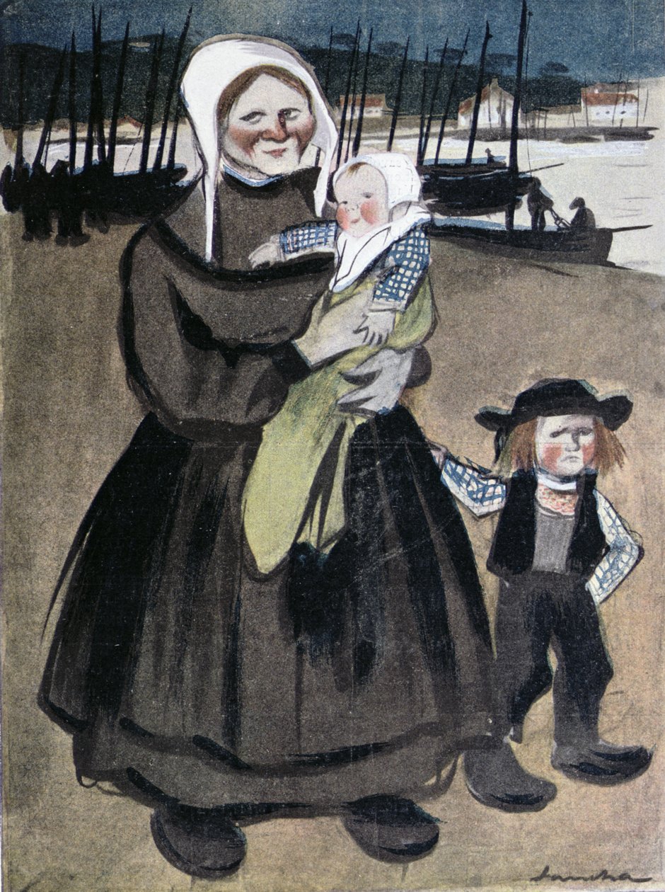 المجاعة في بريتاني ، رسم توضيحي من إصدار خاص من "La Vie en Rose" تم إنتاجه لصالح Bretons ، 1903 بواسطة فرانسيسكو سانشا إي لينغو